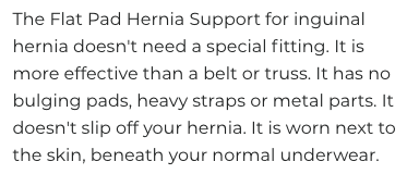 The Flat Pad Hernia Support